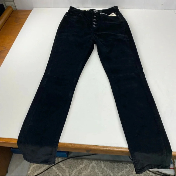 Dl 1961 Womens 25 Black Velvet Chrissy Ultra High Rise Skinny Instasculpt Pants - Picture 3 of 12